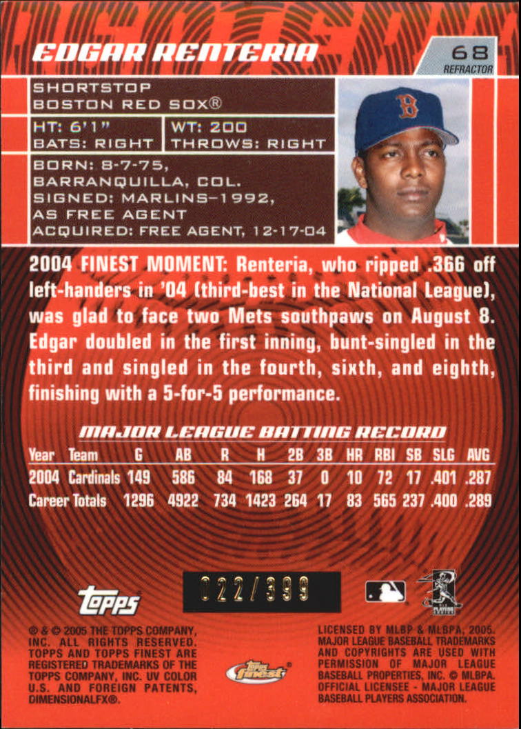 2005 Finest Baseball - Picture 205 of 239