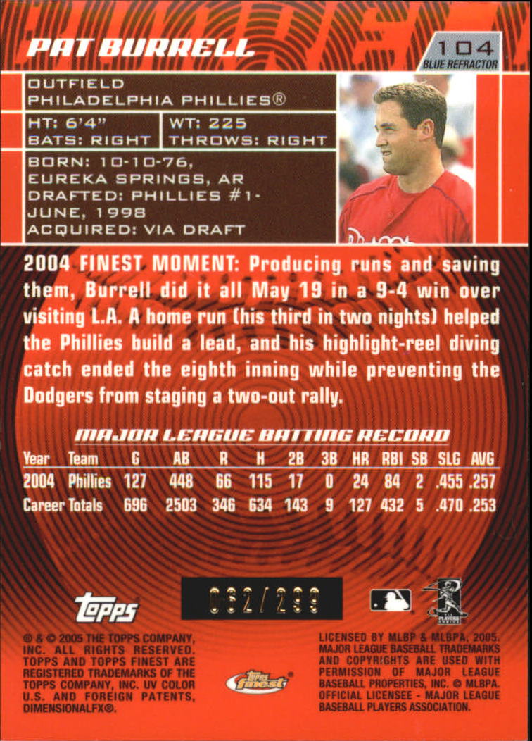 2005 Finest Baseball - Picture 221 of 239