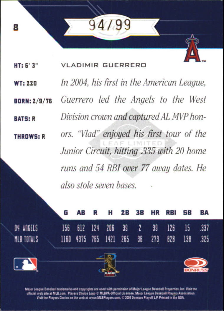 Carte Parallele "Spotlight" Baseball Limited Leaf 2005 - Foto 3 di 65