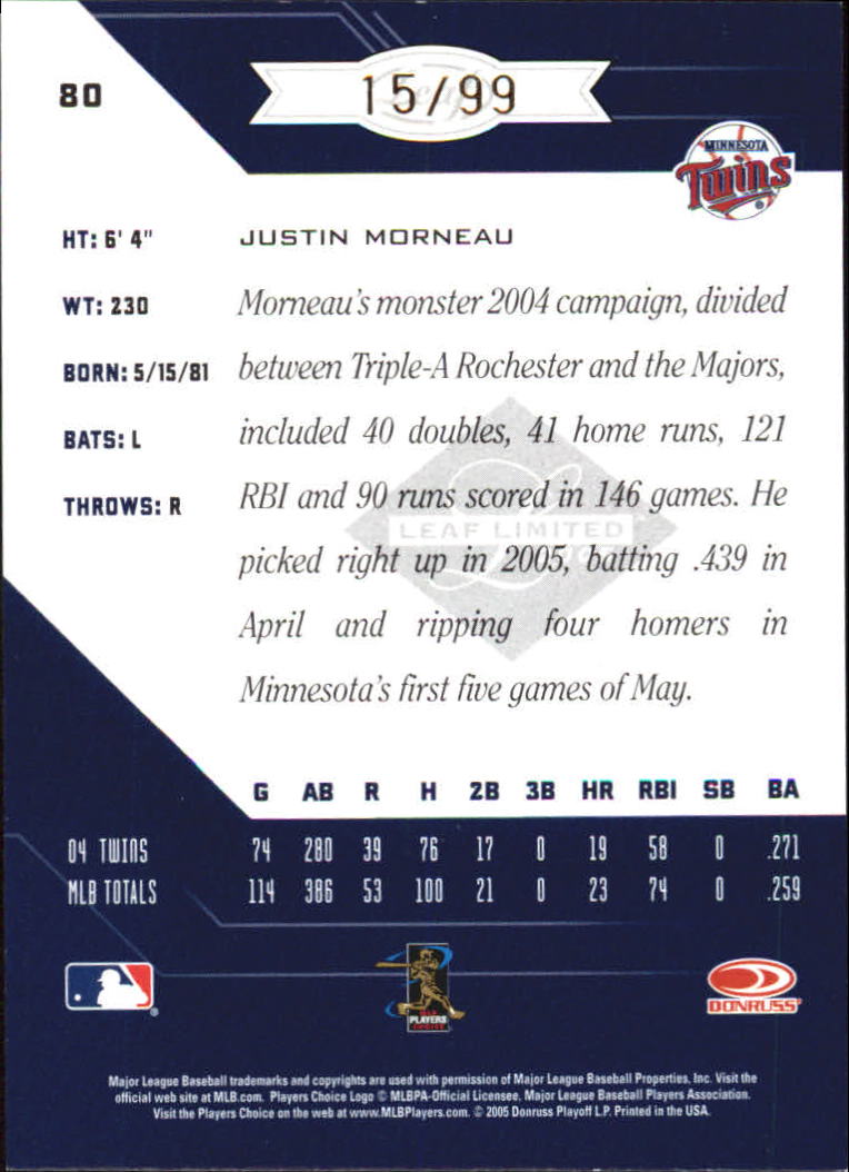 Carte Parallele "Spotlight" Baseball Limited Leaf 2005 - Foto 13 di 65