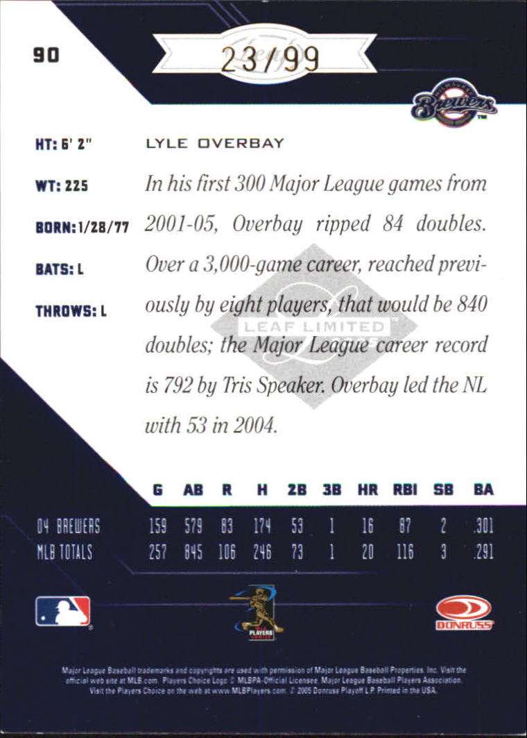 Carte Parallele "Spotlight" Baseball Limited Leaf 2005 - Foto 17 di 65