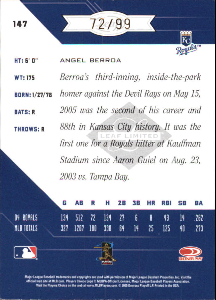 Carte Parallele "Spotlight" Baseball Limited Leaf 2005 - Foto 29 di 65