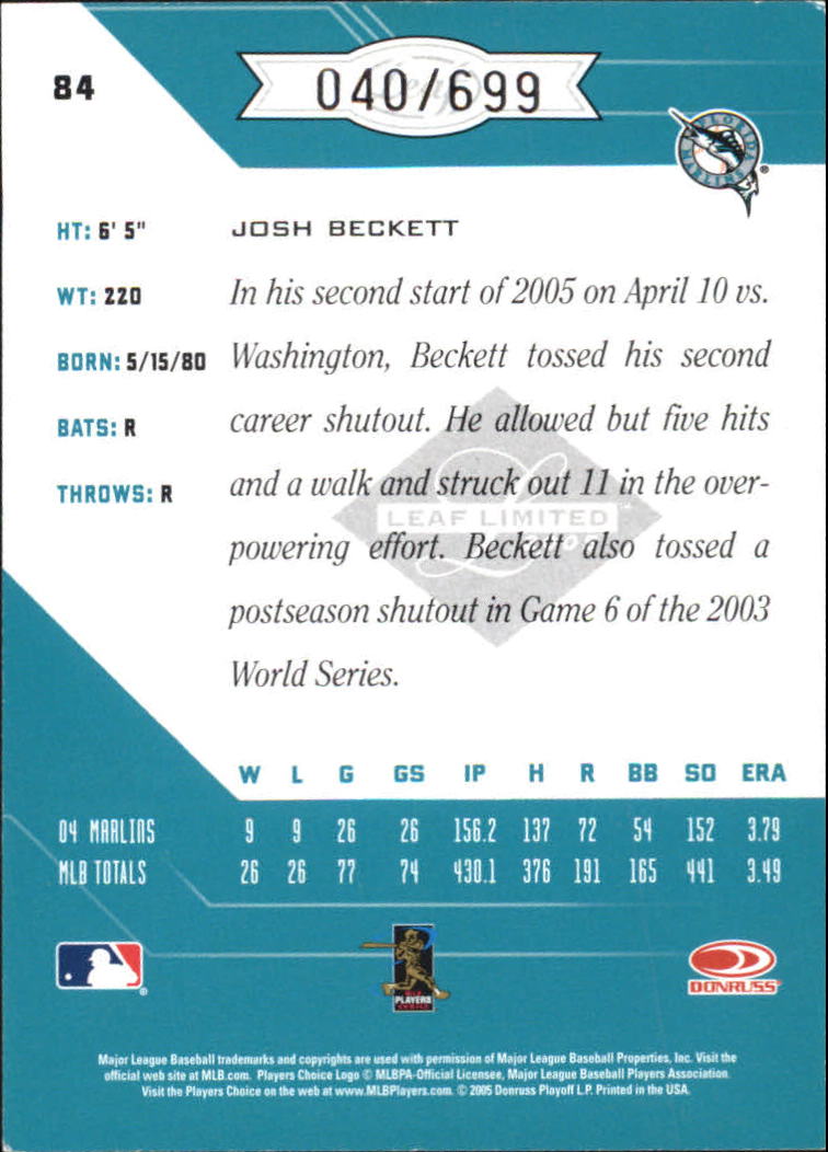 Carte Parallele "Spotlight" Baseball Limited Leaf 2005 - Foto 51 di 65