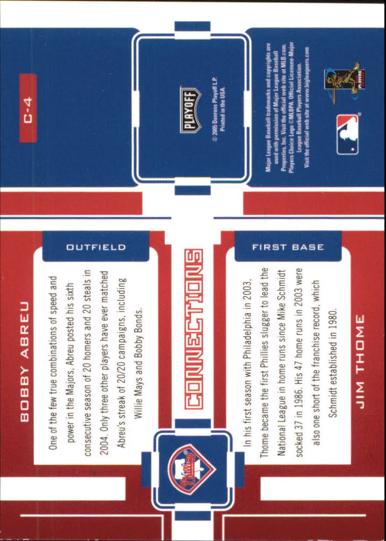 2005 Playoff Prestige Baseball "Changing Stripes and Connections" Insert Cards - Picture 47 of 81