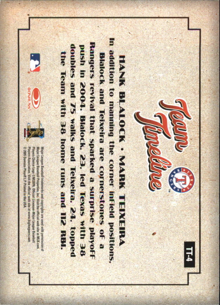 Carte Inserte Diamond Kings Baseball 2005 "Team Timeline" - Foto 5 di 33