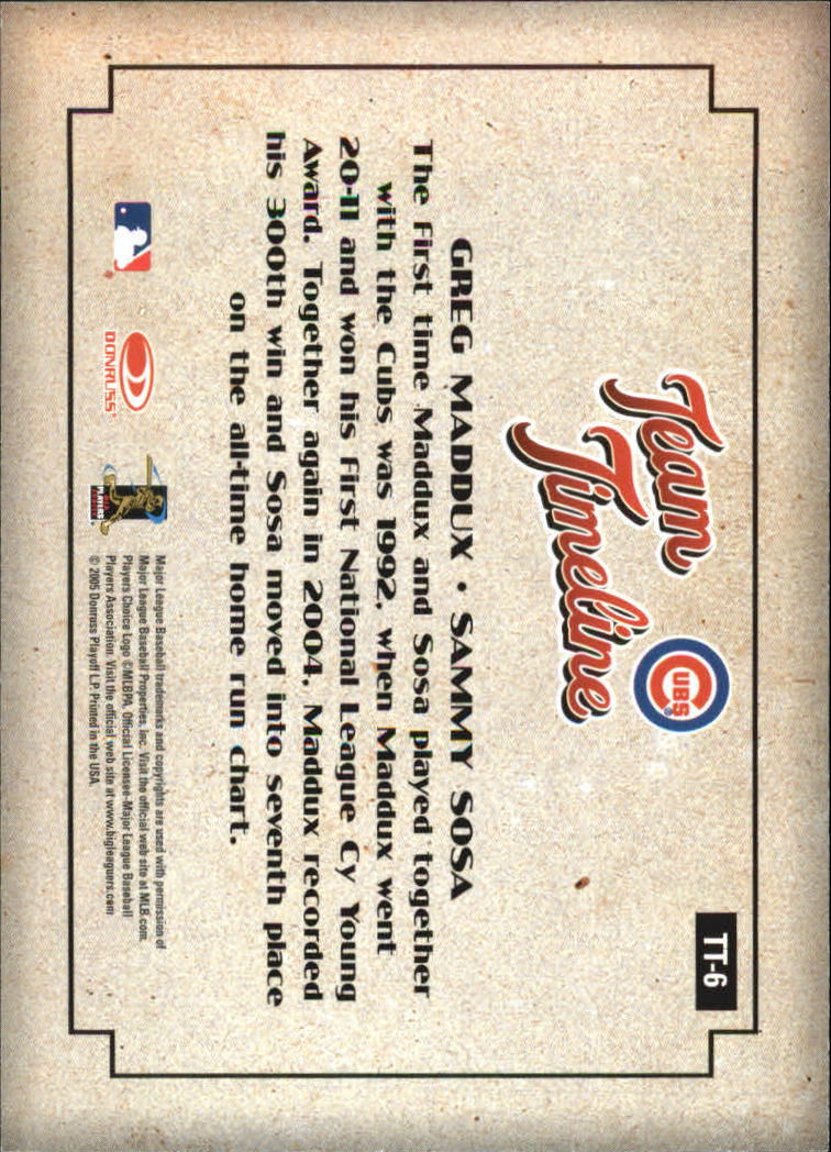 Carte Inserte Diamond Kings Baseball 2005 "Team Timeline" - Foto 7 di 33