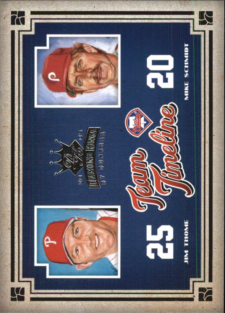 Carte Inserte Diamond Kings Baseball 2005 "Team Timeline" - Foto 10 di 33