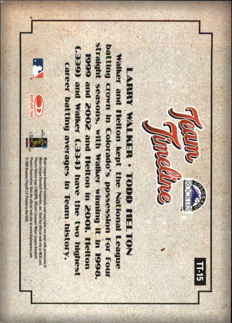 Carte Inserte Diamond Kings Baseball 2005 "Team Timeline" - Foto 17 di 33