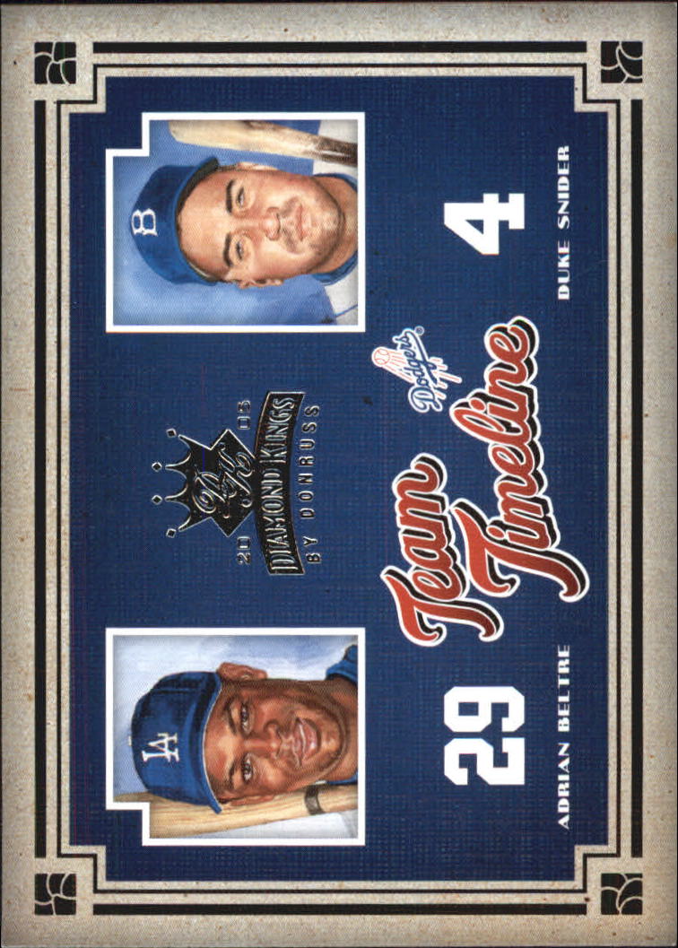 Carte Inserte Diamond Kings Baseball 2005 "Team Timeline" - Foto 18 di 33
