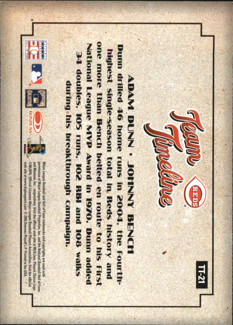 Carte Inserte Diamond Kings Baseball 2005 "Team Timeline" - Foto 25 di 33