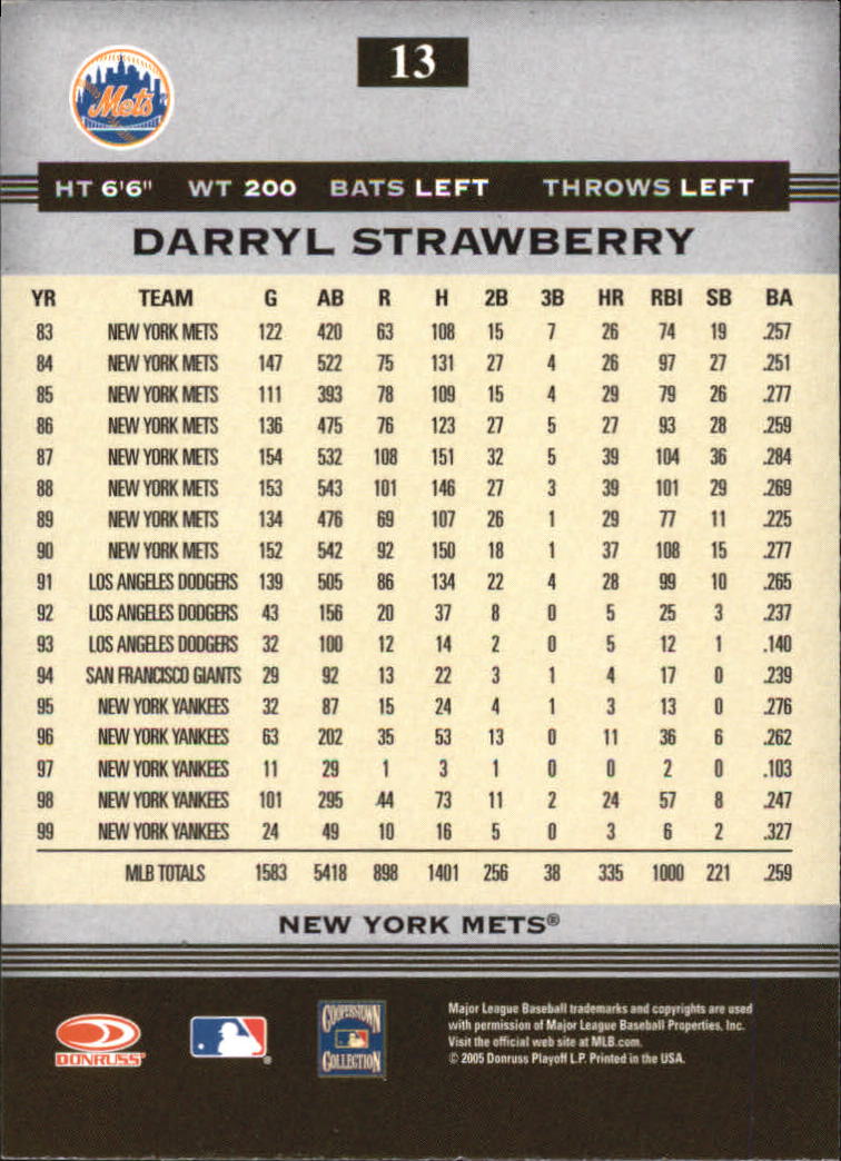 2005 Donruss Greats Baseball "Holofoil" Parallel Cards - Picture 15 of 93
