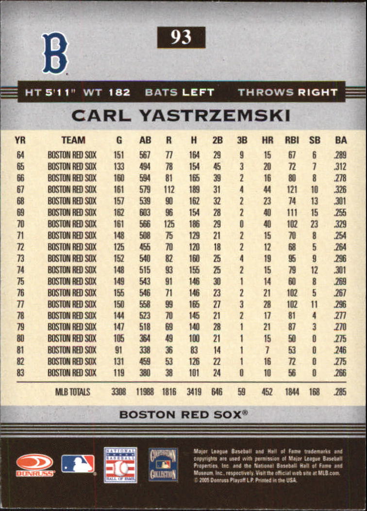 2005 Donruss Greats Baseball "Holofoil" Parallel Cards - Picture 63 of 93