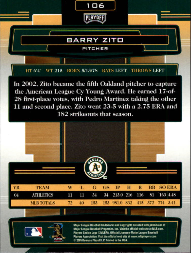 2005 Absolute Memorabilia Baseball "Main Set" Hobby Cards #1 to #200