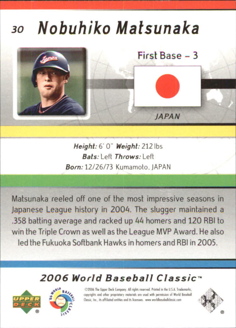 2006 Upper Deck World Baseball Classic Box Set Baseball Card Pick - Picture 47 of 75
