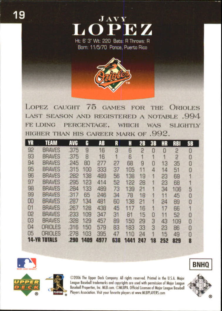 2006 UPPER DECK EPIC BASEBALL ASSORTED SINGLES U-PICK
