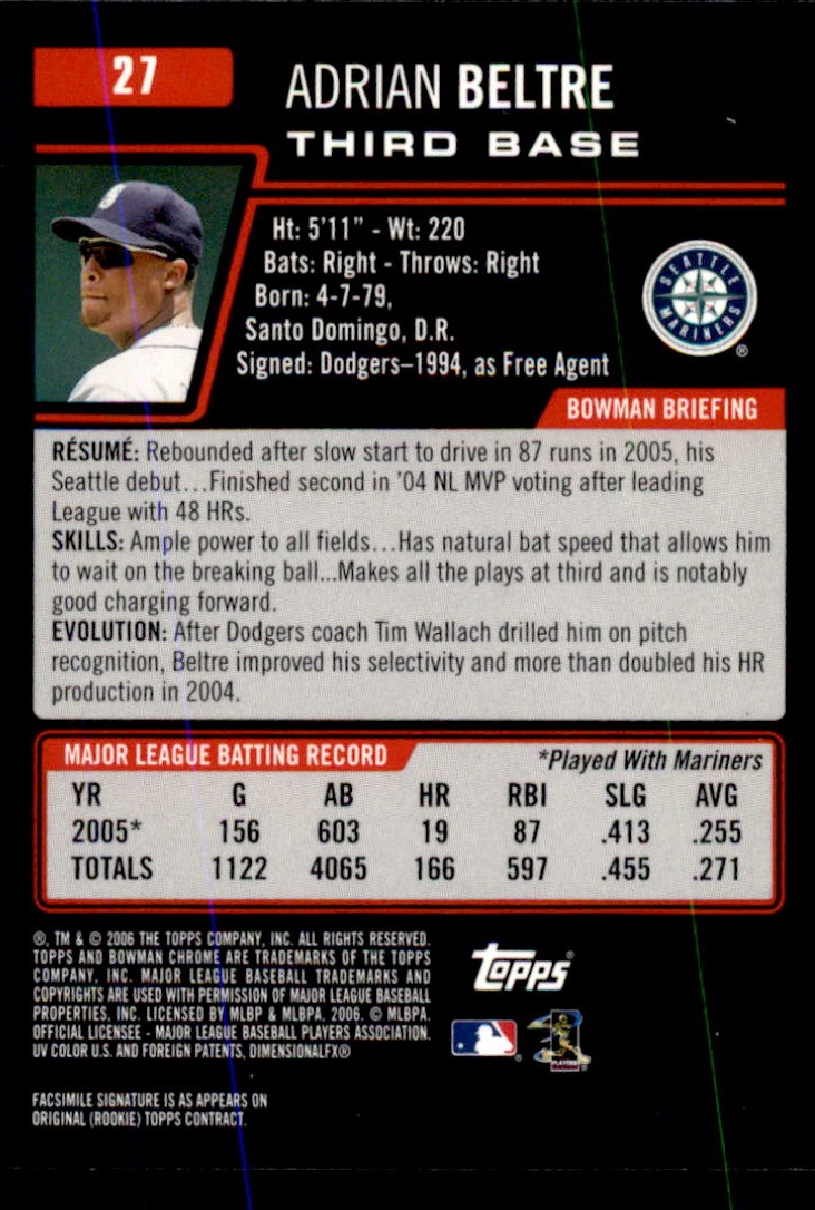 2006 Bowman Chrome Baseball Part 1 - Picture 39 of 412