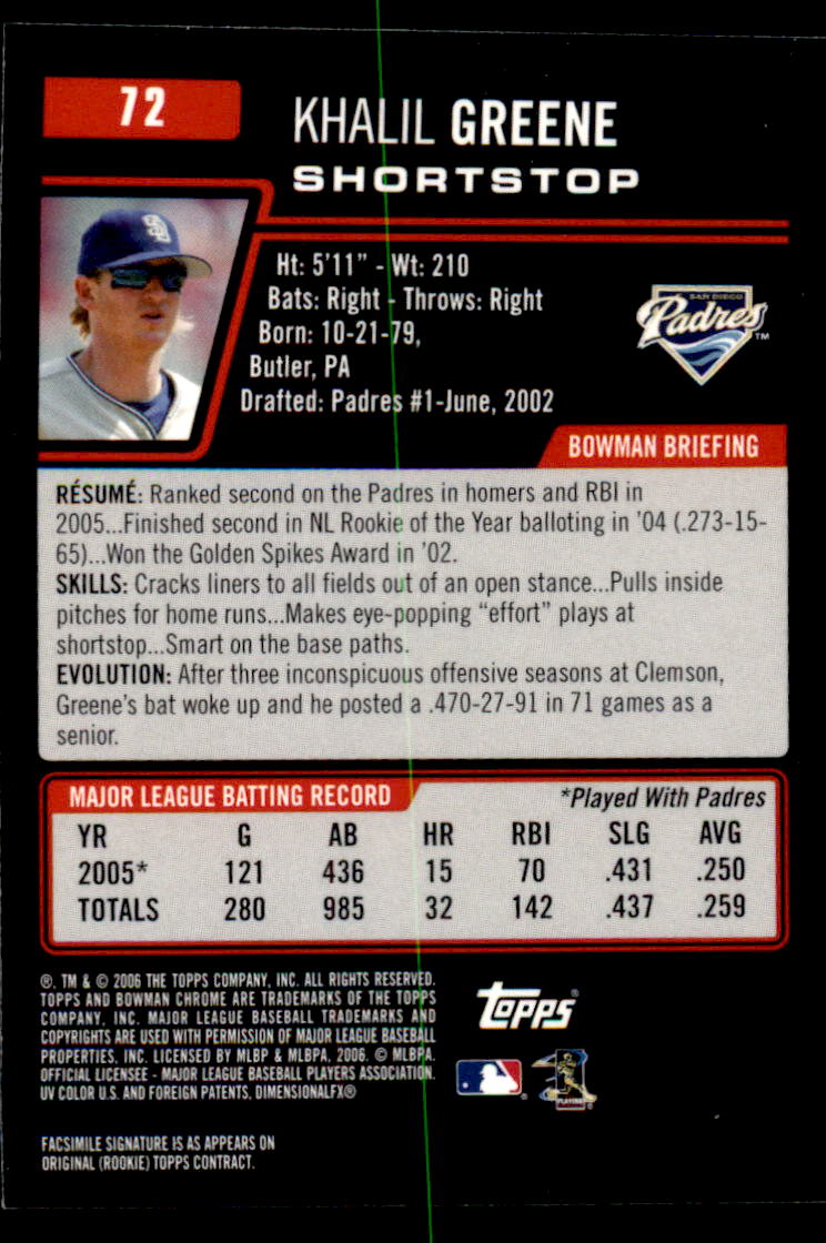 2006 Bowman Chrome Baseball Part 1 - Picture 105 of 412