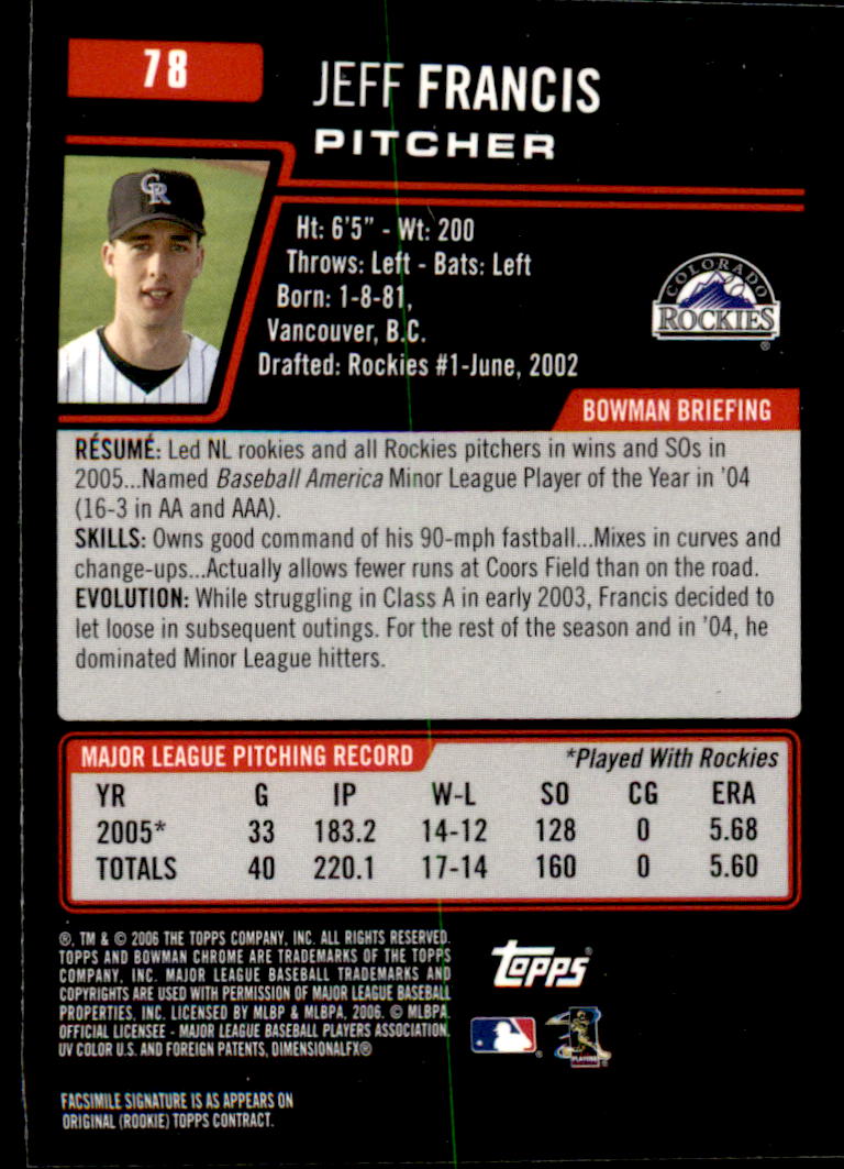 2006 Bowman Chrome Baseball Part 1 - Picture 117 of 412