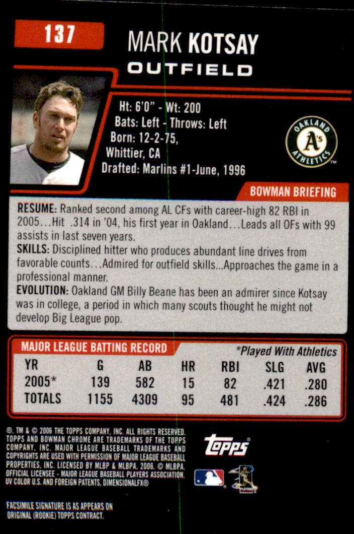 2006 Bowman Chrome Baseball Part 1 - Picture 212 of 412