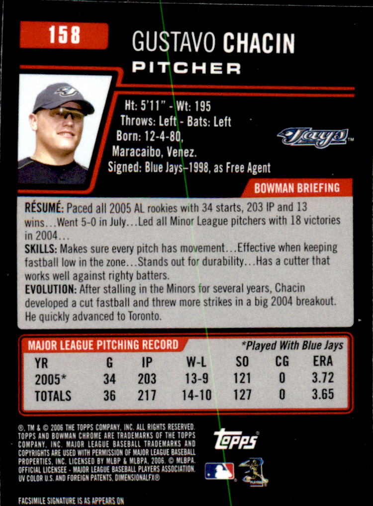 2006 Bowman Chrome Baseball Part 1 - Picture 240 of 412