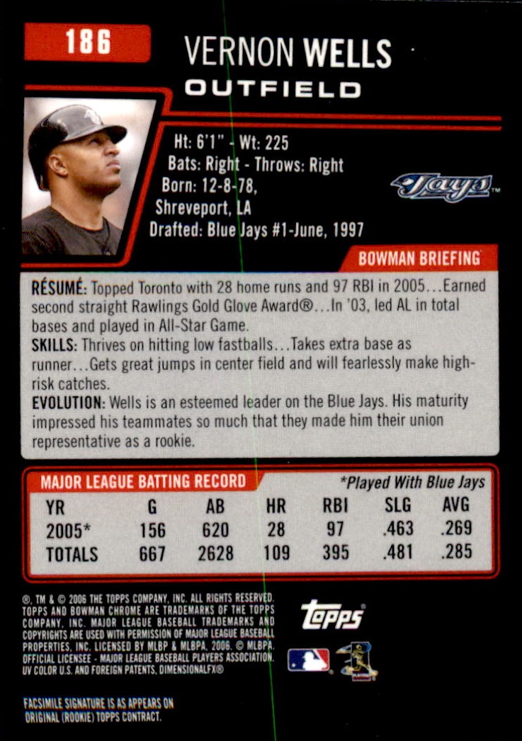 2006 Bowman Chrome Baseball Part 1 - Picture 282 of 412