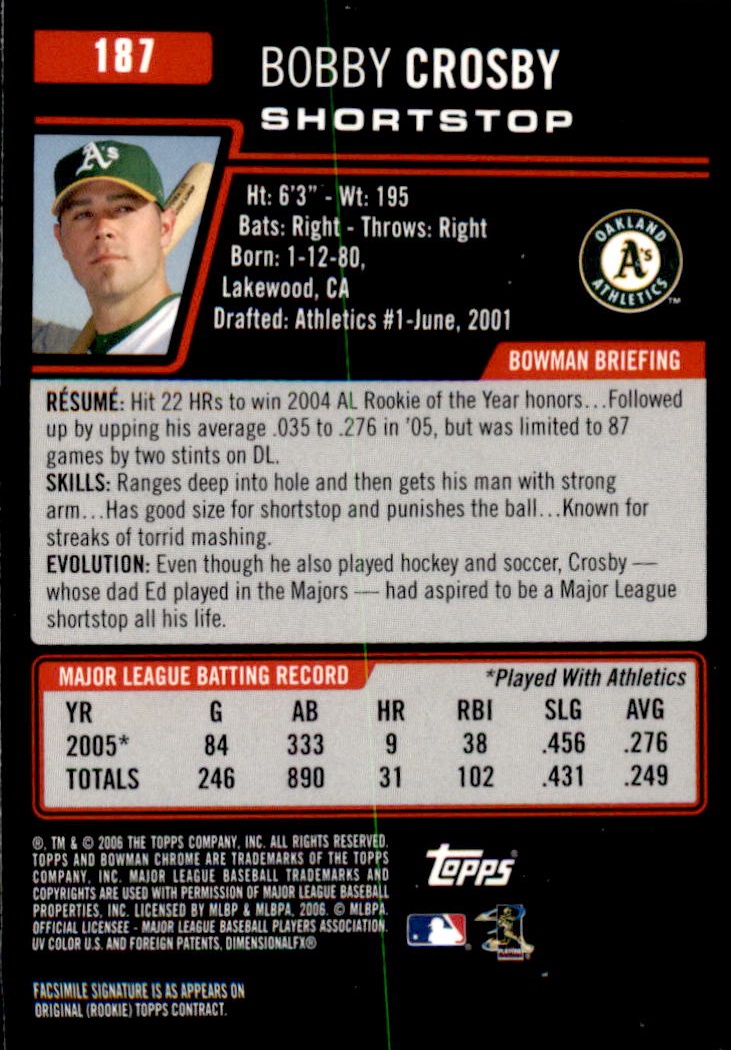 2006 Bowman Chrome Baseball Part 1 - Picture 284 of 412