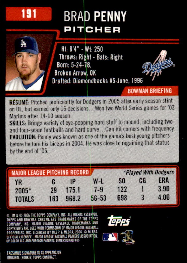 2006 Bowman Chrome Baseball Part 1 - Picture 290 of 412