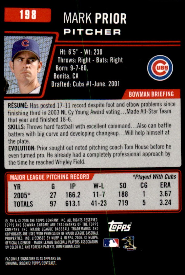 2006 Bowman Chrome Baseball Part 1 - Picture 298 of 412