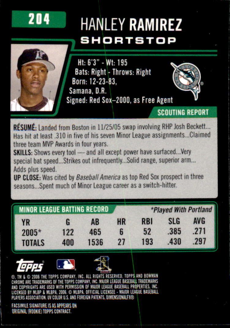 2006 Bowman Chrome Baseball Part 1 - Picture 306 of 412