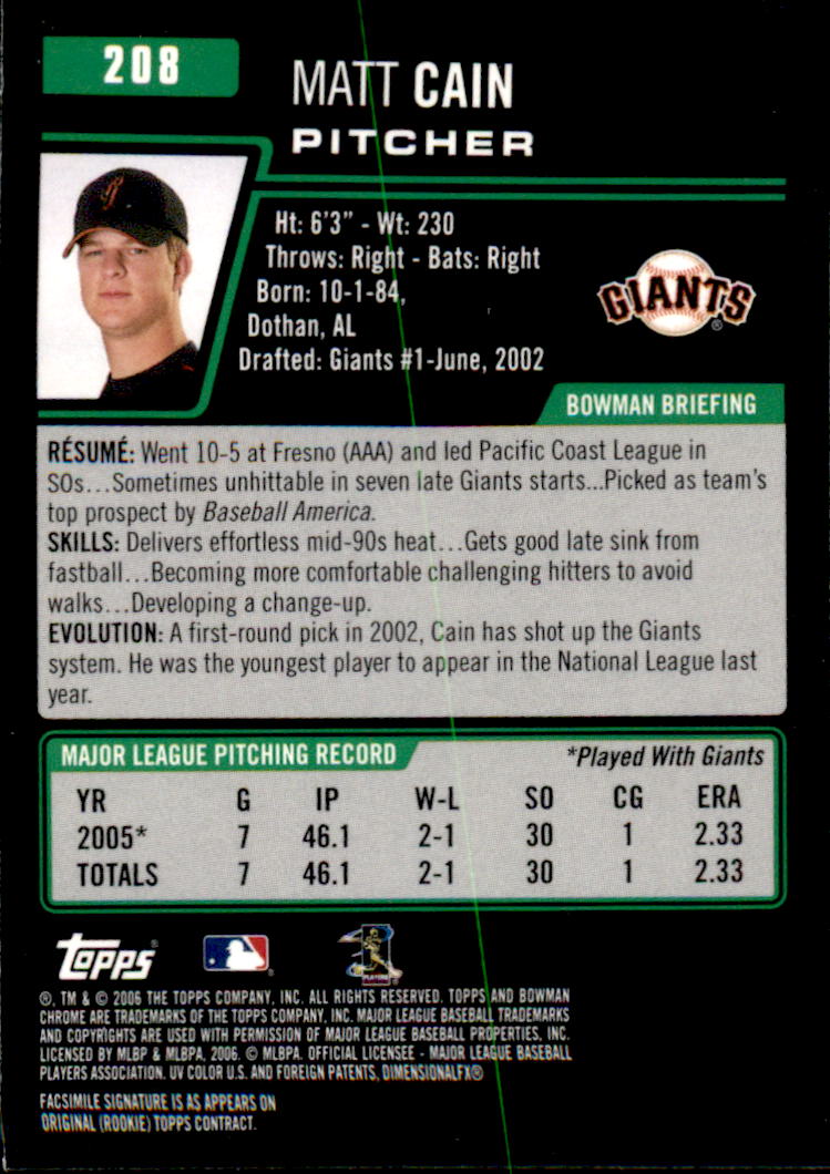 2006 Bowman Chrome Baseball Part 1 - Picture 314 of 412