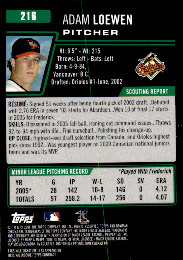 2006 Bowman Chrome Baseball Part 1 - Picture 328 of 412