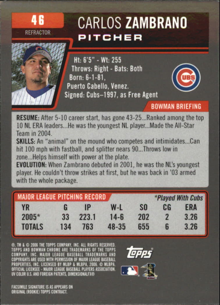 2006 Bowman Chrome Baseball Part 1 - Picture 360 of 412
