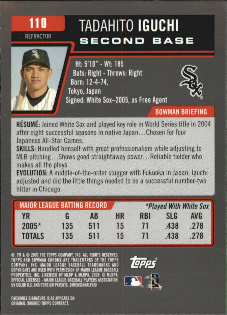2006 Bowman Chrome Baseball Part 1 - Picture 380 of 412