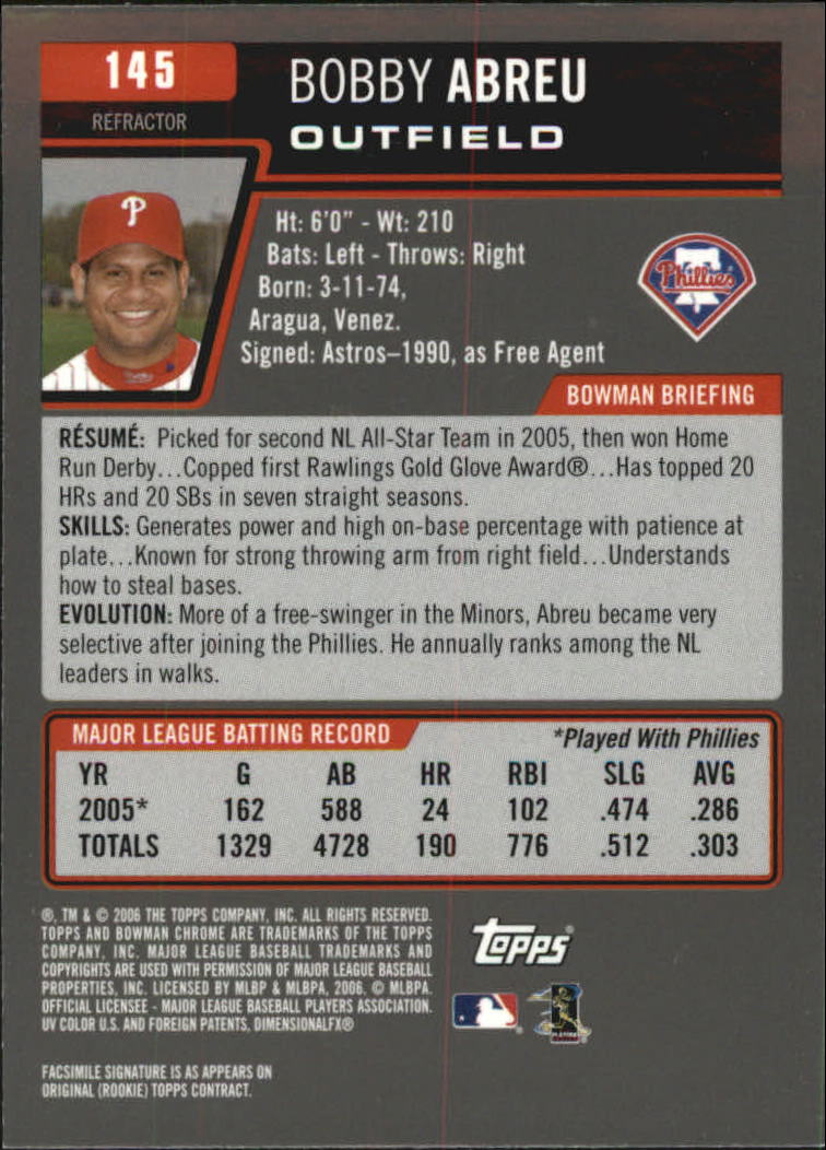 2006 Bowman Chrome Baseball Part 1 - Picture 388 of 412