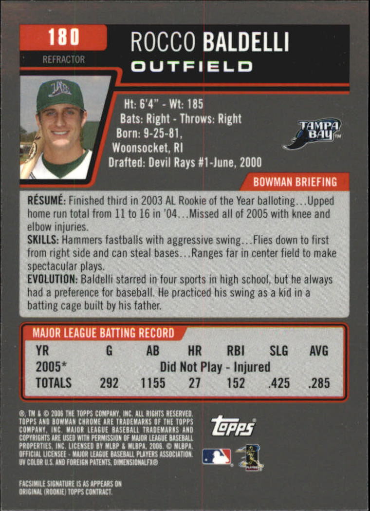2006 Bowman Chrome Baseball Part 1 - Picture 404 of 412