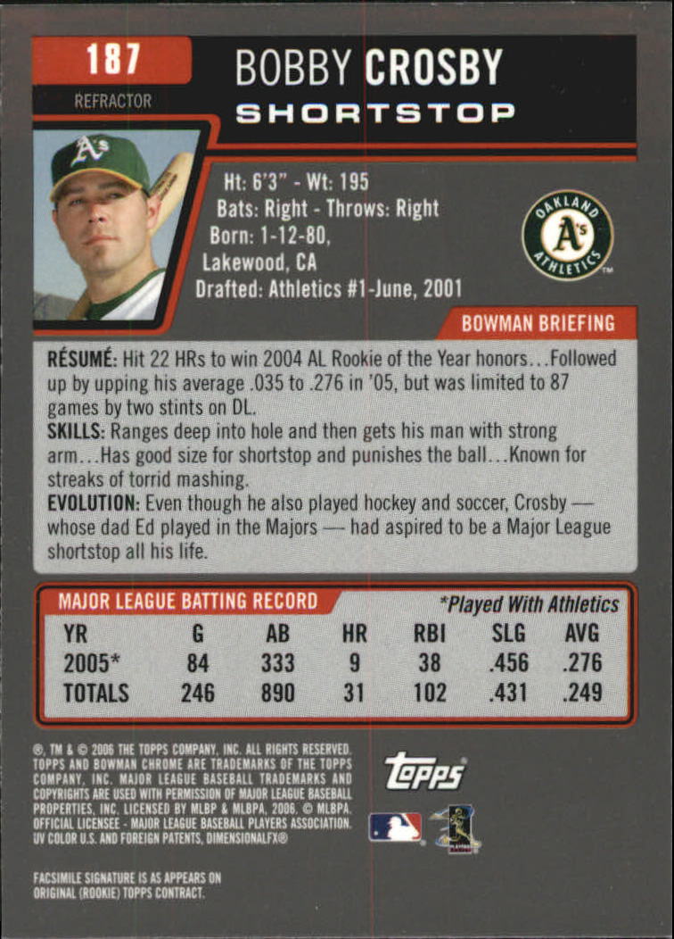 2006 Bowman Chrome Baseball Part 1 - Picture 406 of 412