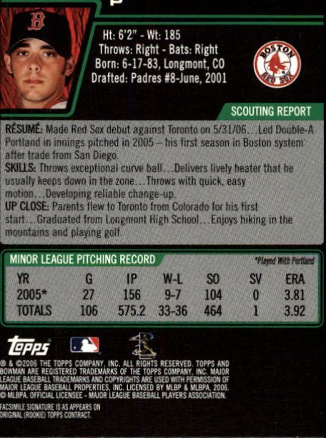 2006 Bowman Draft Baseball Part 1 Main Set (Paper) - Picture 25 of 329