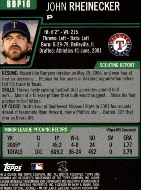 2006 Bowman Draft Baseball Part 1 Main Set (Paper) - Picture 33 of 329