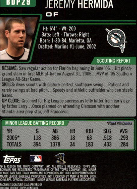 2006 Bowman Draft Baseball Part 1 Main Set (Paper) - Picture 59 of 329