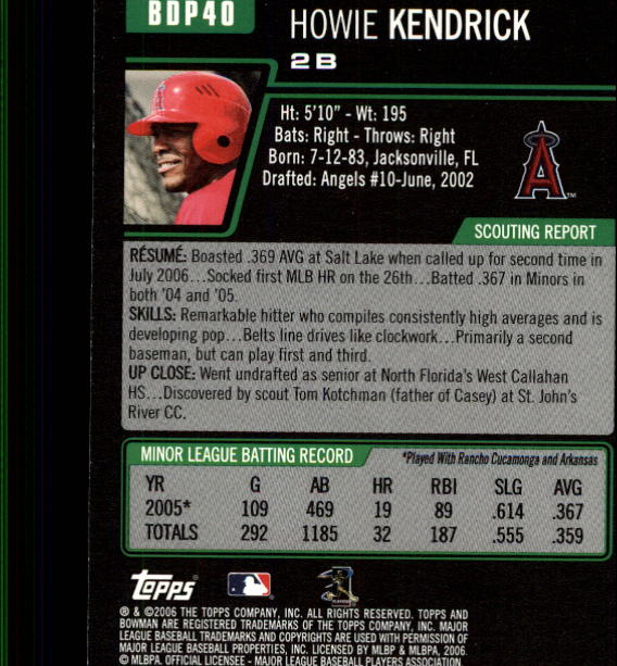 2006 Bowman Draft Baseball Part 1 Main Set (Paper) - Picture 81 of 329