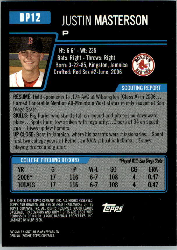2006 Bowman Draft Baseball Part 1 Main Set (Paper) - Picture 135 of 329