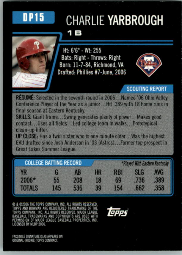 2006 Bowman Draft Baseball Part 1 Main Set (Paper) - Picture 141 of 329