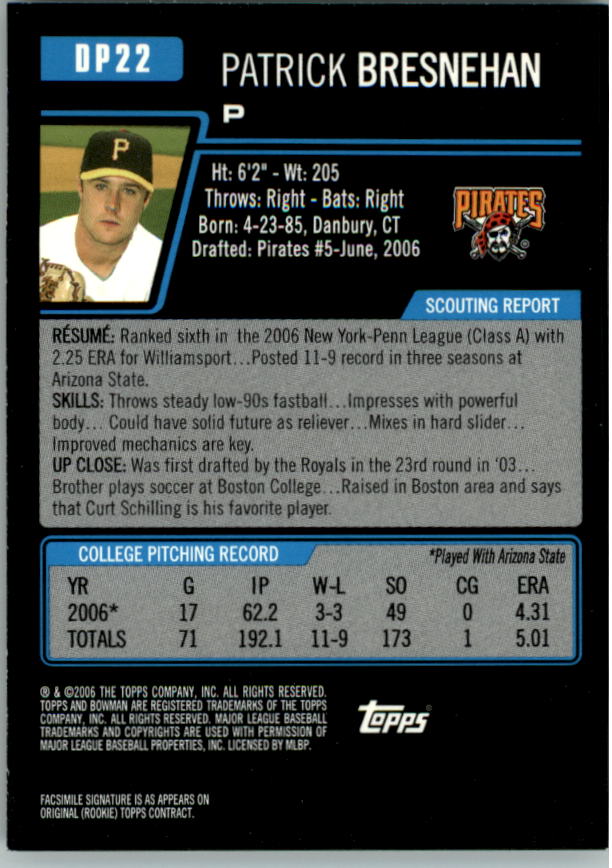 2006 Bowman Draft Baseball Part 1 Main Set (Paper) - Picture 155 of 329