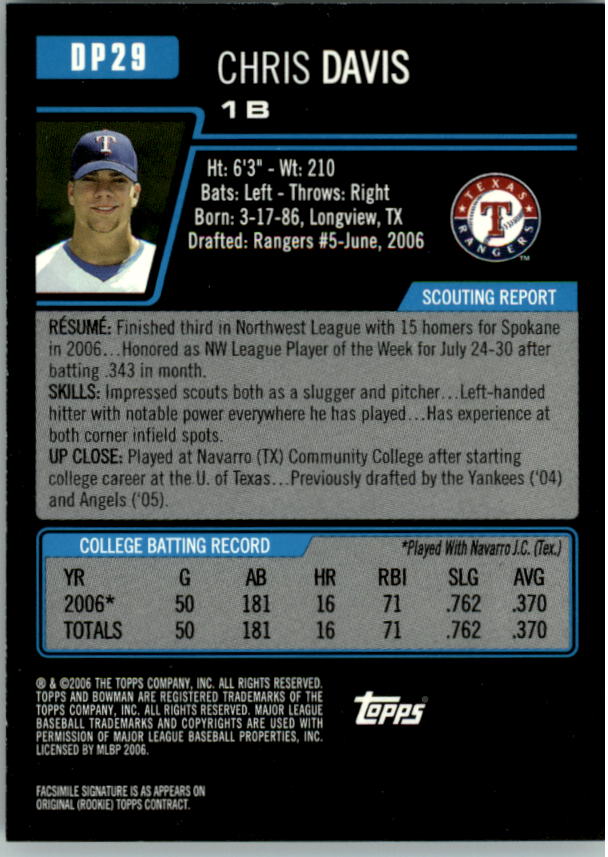 2006 Bowman Draft Baseball Part 1 Main Set (Paper) - Picture 169 of 329