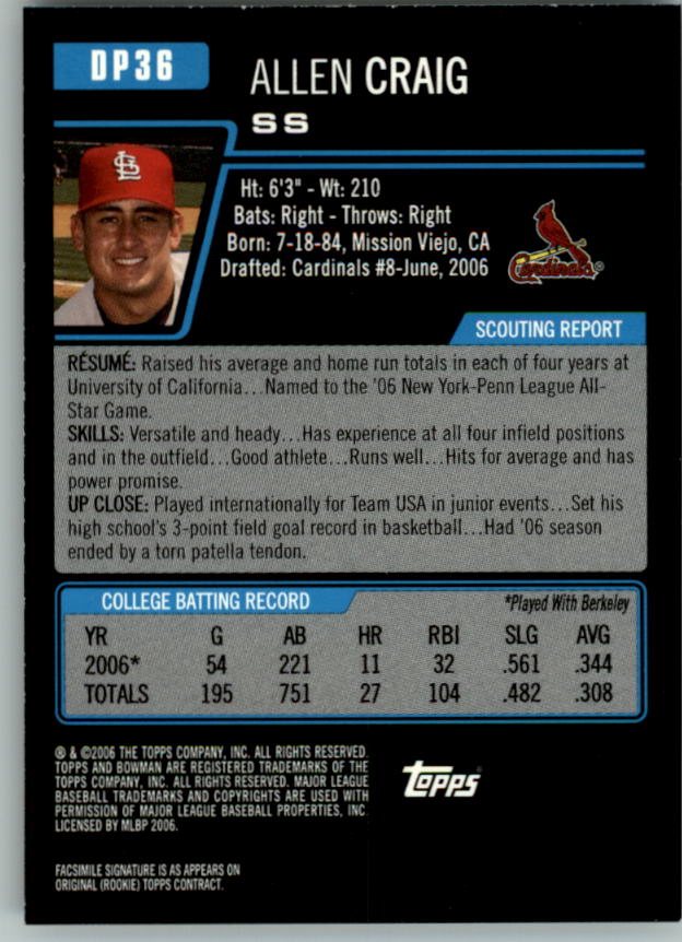 2006 Bowman Draft Baseball Part 1 Main Set (Paper) - Picture 181 of 329