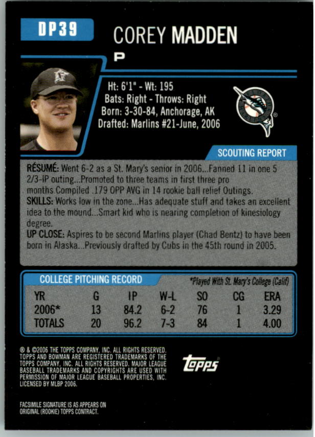 2006 Bowman Draft Baseball Part 1 Main Set (Paper) - Picture 187 of 329