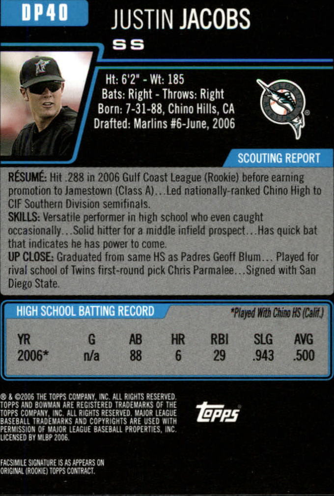 2006 Bowman Draft Baseball Part 1 Main Set (Paper) - Picture 189 of 329