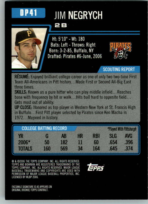 2006 Bowman Draft Baseball Part 1 Main Set (Paper) - Picture 191 of 329