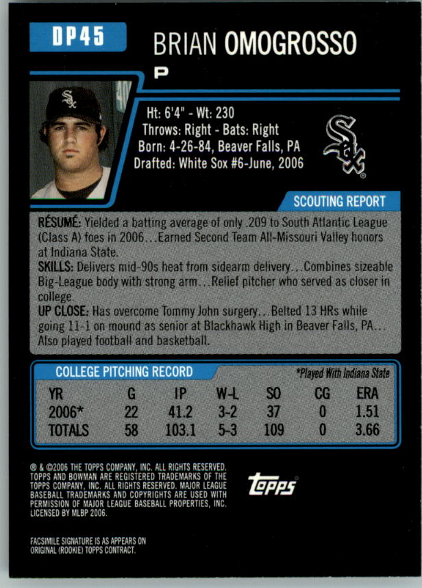 2006 Bowman Draft Baseball Part 1 Main Set (Paper) - Picture 199 of 329