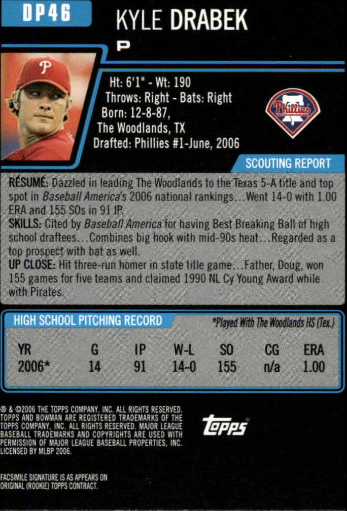 2006 Bowman Draft Baseball Part 1 Main Set (Paper) - Picture 201 of 329